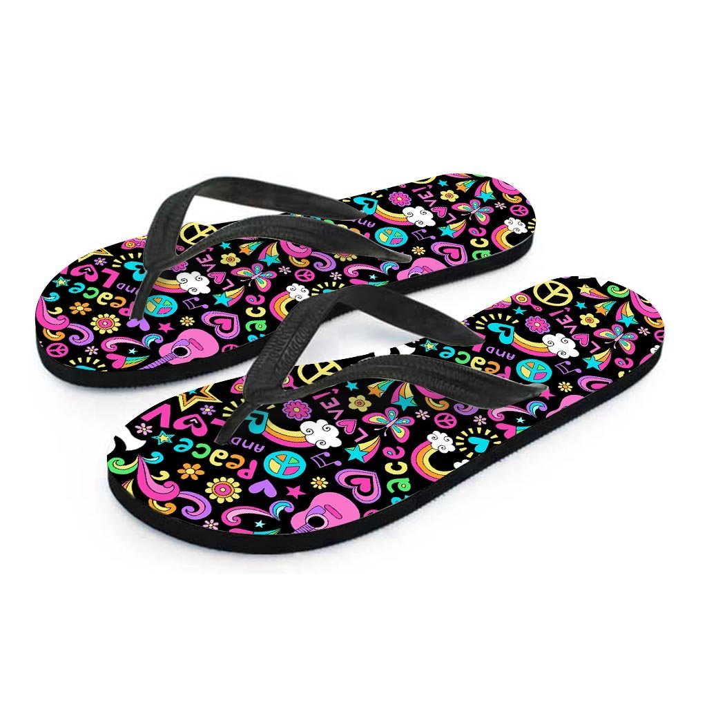 Hippie Retro Women's Flip Flops-grizzshop