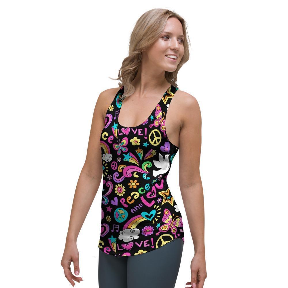 Hippie Retro Women's Racerback Tank Top-grizzshop