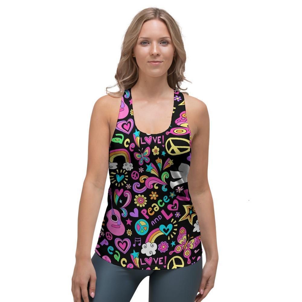 Hippie Retro Women's Racerback Tank Top-grizzshop