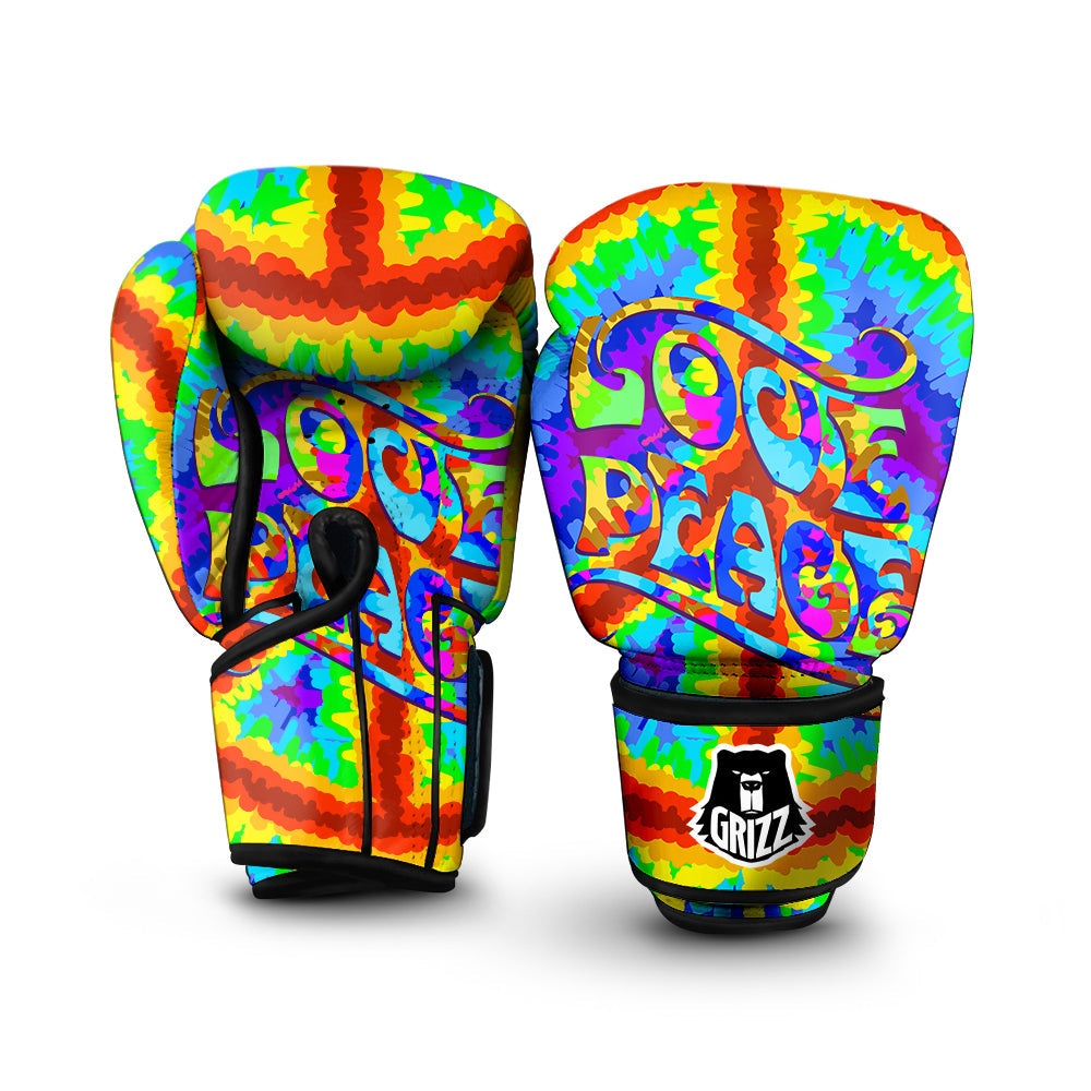 Hippie Symbol Colorful Abstract Print Boxing Gloves-grizzshop