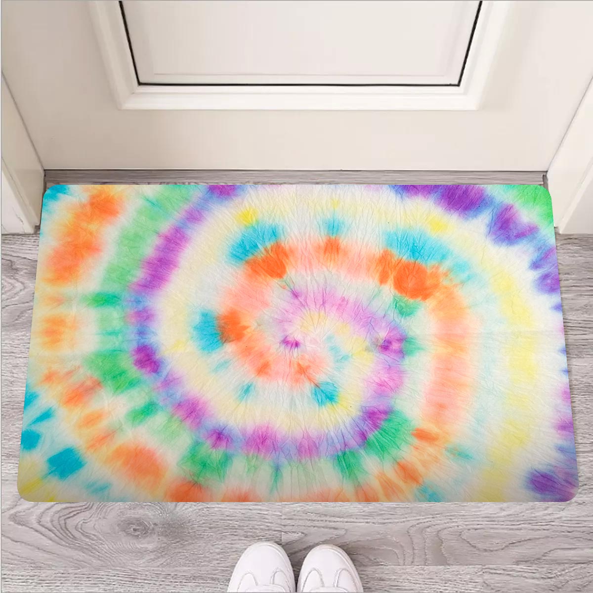 Hippie Tie Dye Door Mat-grizzshop