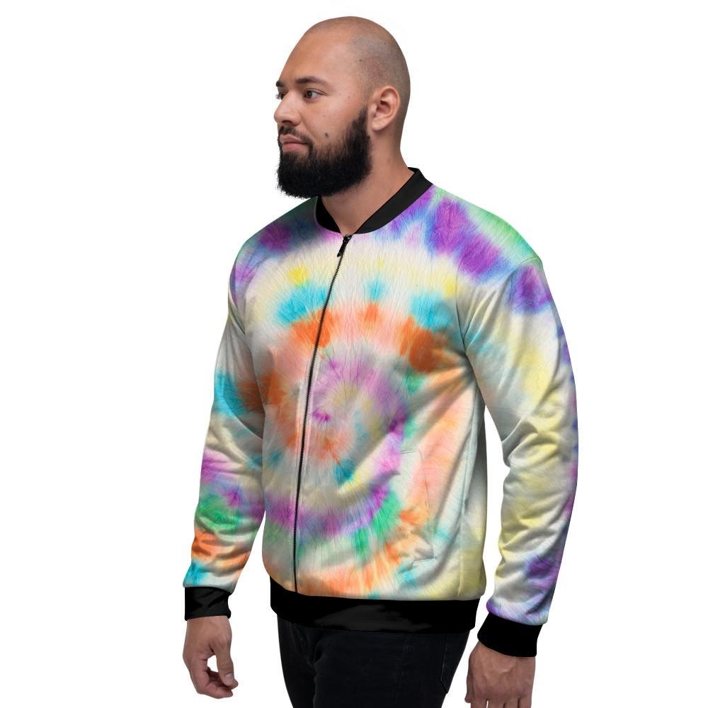 Hippie Tie Dye Men's Bomber Jacket-grizzshop