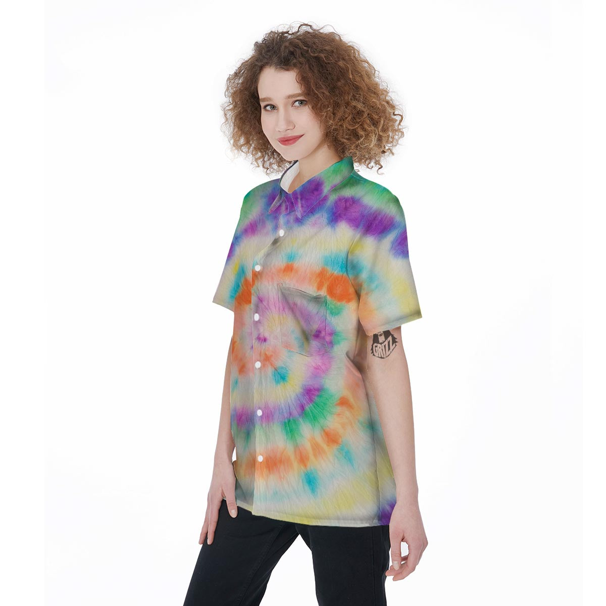 Hippie Tie Dye Women's Short Sleeve Shirts-grizzshop