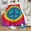 Hippie Tie dye Peace Sign Pattern Print Blanket-grizzshop