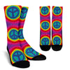 Hippie Tie dye Peace Sign Pattern Print Unisex Crew Socks-grizzshop