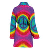 Hippie Tie dye Peace Sign Pattern Print Women Long Robe-grizzshop