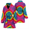 Hippie Tie dye Peace Sign Pattern Print Women Long Robe-grizzshop
