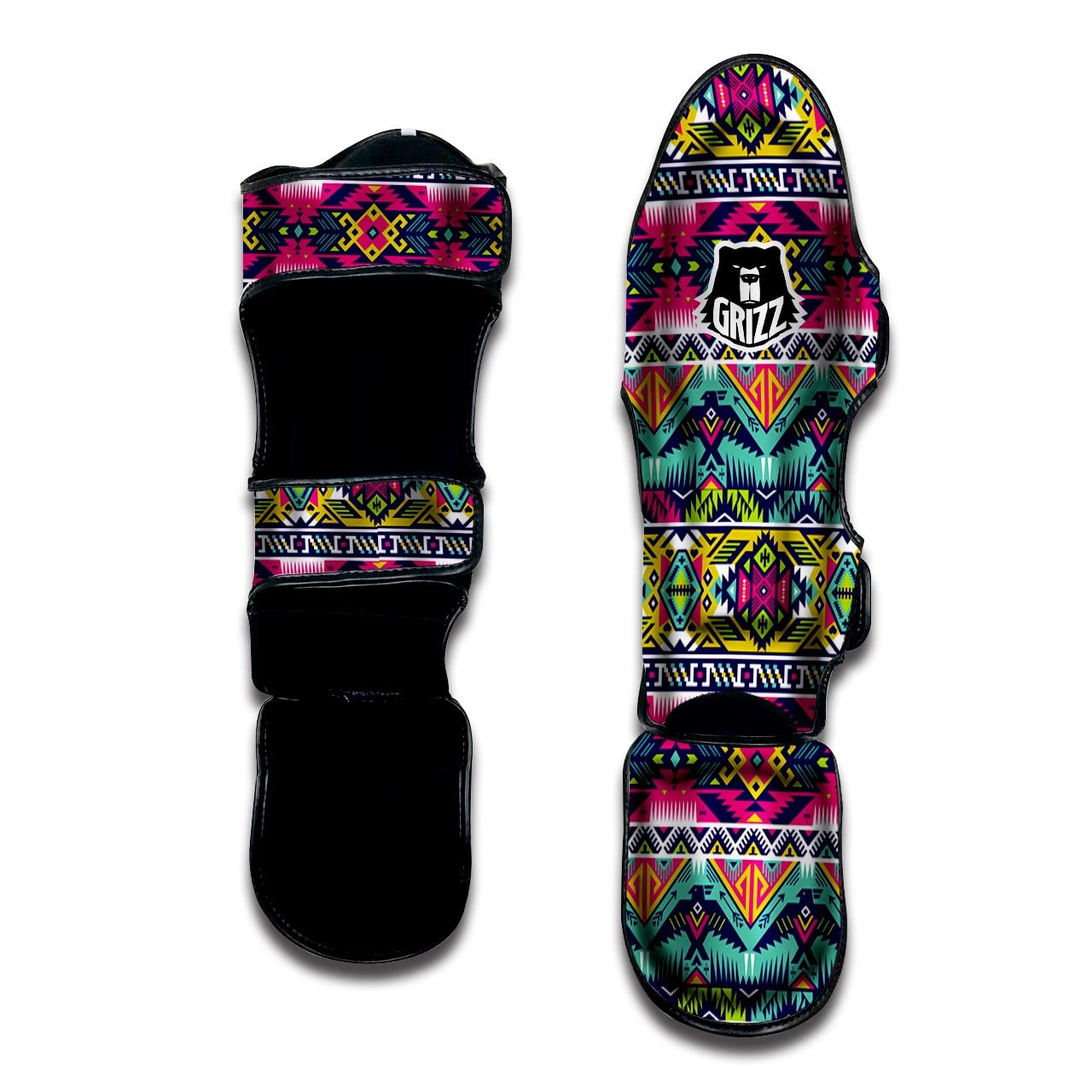 Hippie Tribal Aztec Print Pattern Muay Thai Shin Guards-grizzshop