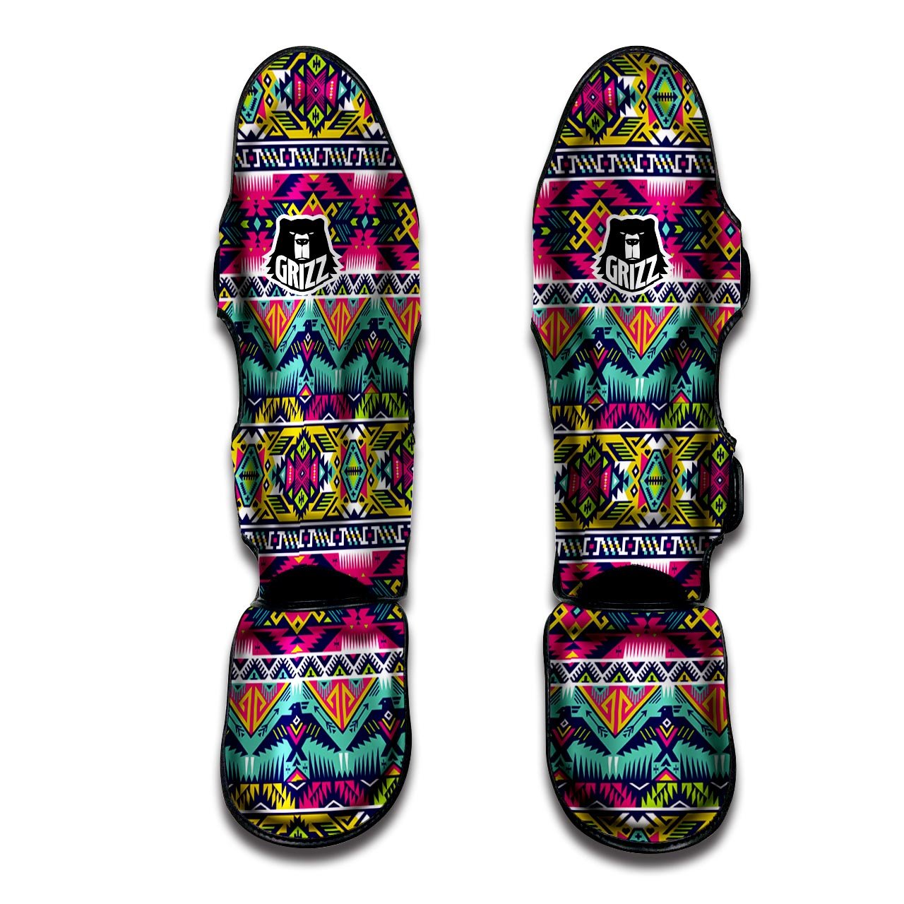 Hippie Tribal Aztec Print Pattern Muay Thai Shin Guards-grizzshop