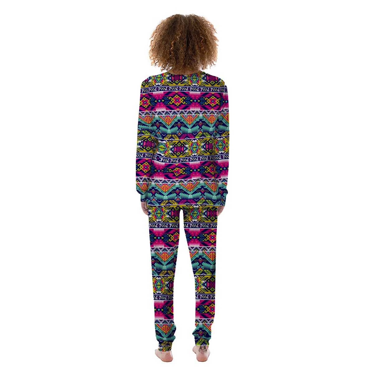 Hippie Tribal Aztec Print Pattern Women's Pajamas-grizzshop