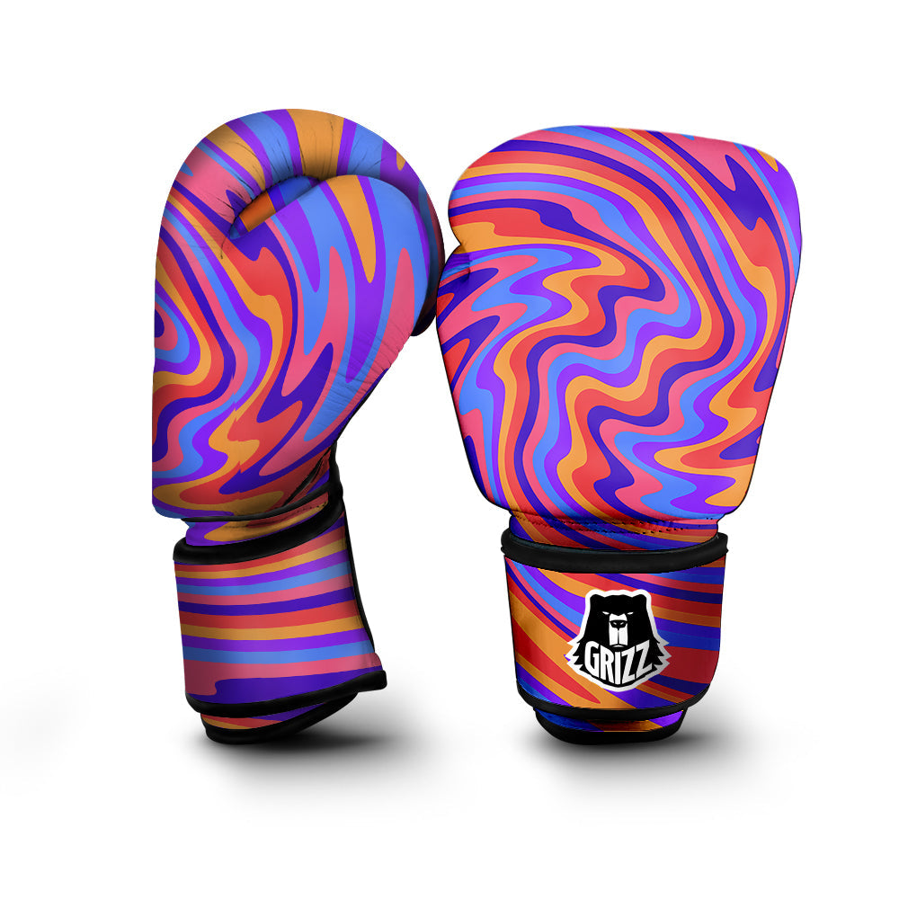 Hippie Trippy Acid Color Print Pattern Boxing Gloves-grizzshop