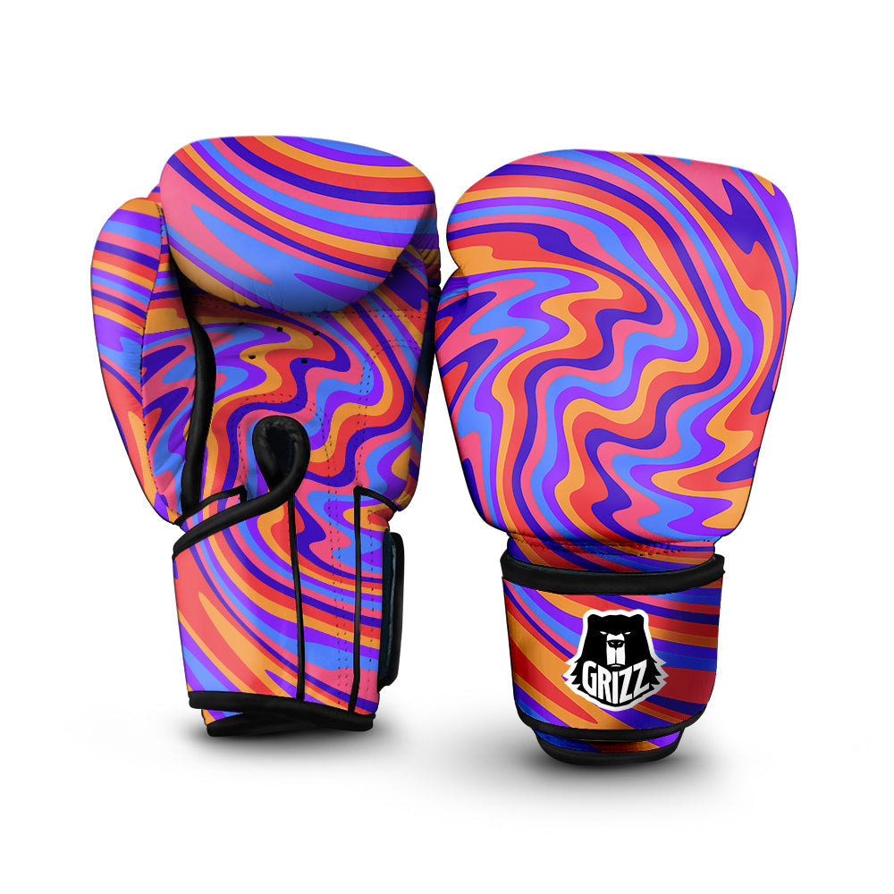 Hippie Trippy Acid Color Print Pattern Boxing Gloves-grizzshop