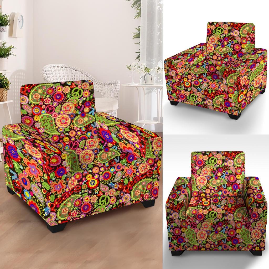 Hippie Trippy Armchair Cover-grizzshop