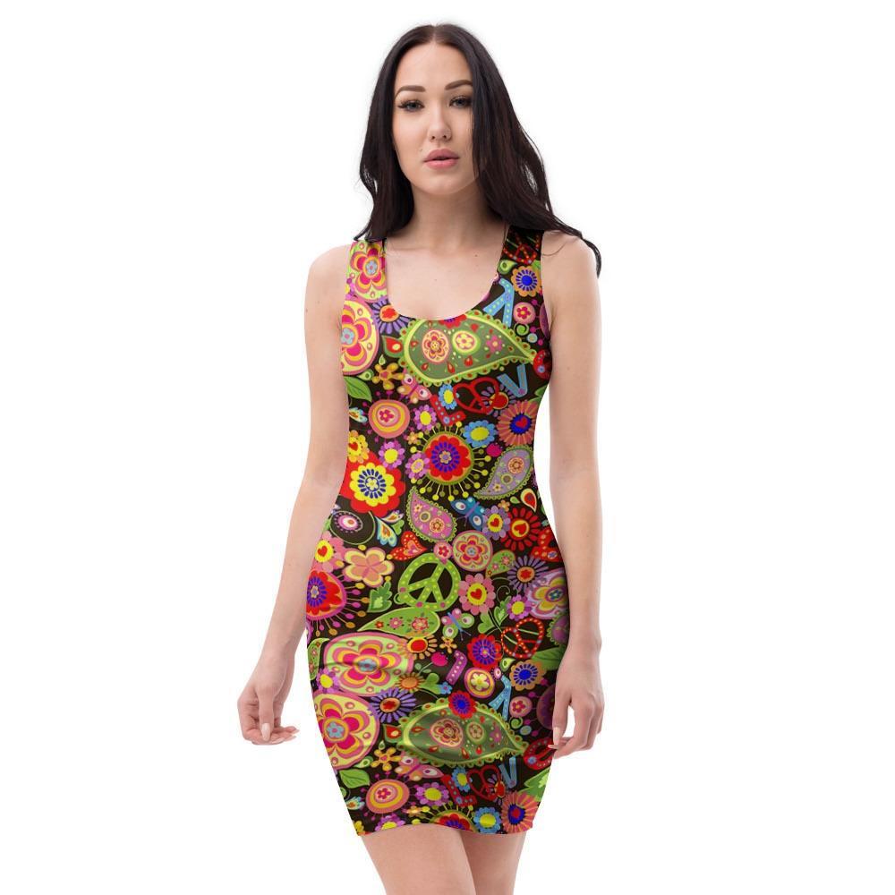 Hippie Trippy Bodycon Dress-grizzshop