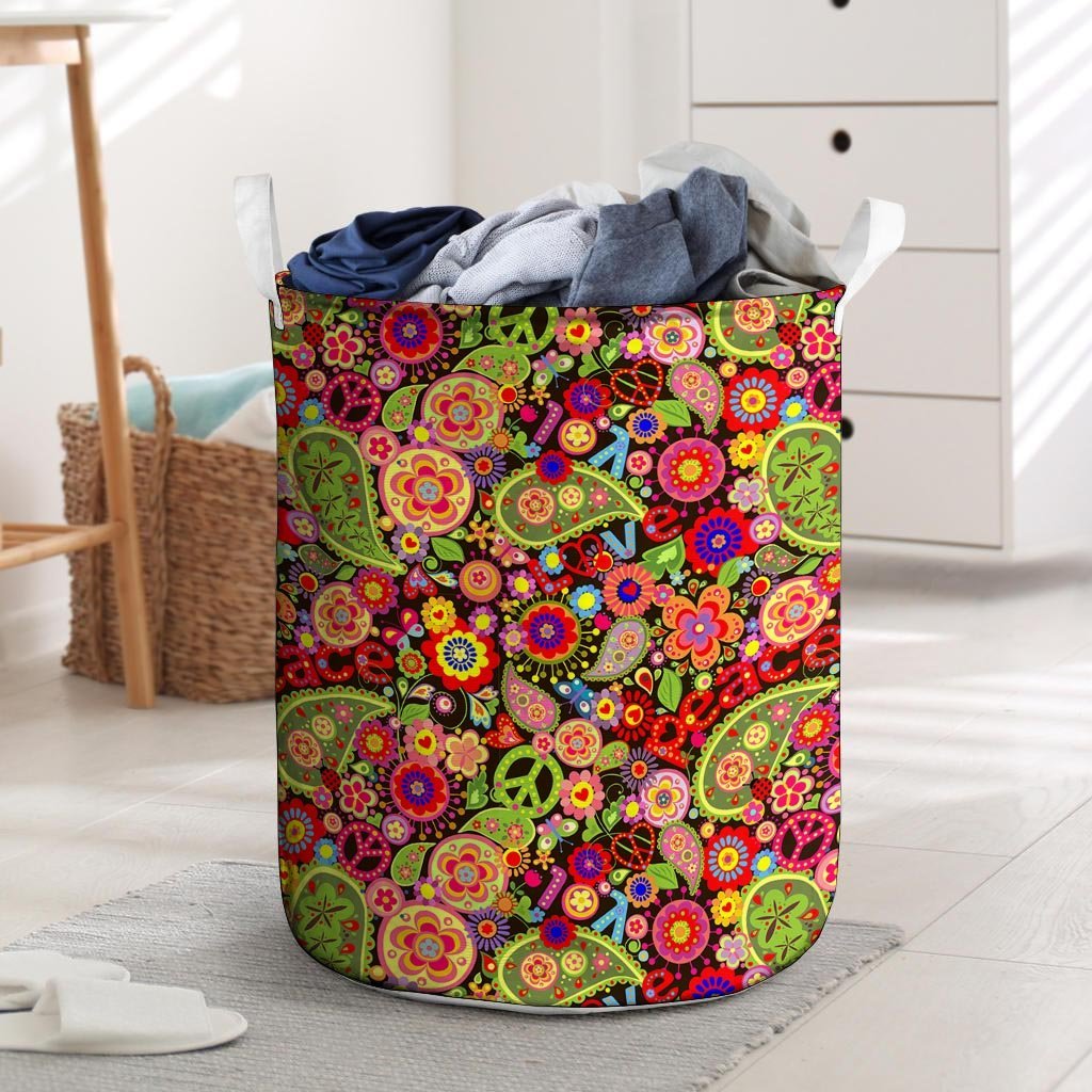 Hippie Trippy Laundry Basket-grizzshop