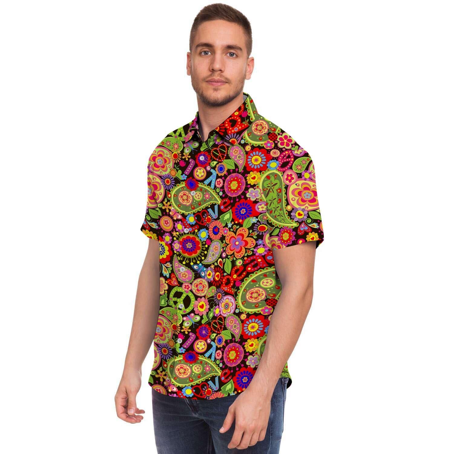 Hippie Trippy Men's Short Sleeve Shirt-grizzshop