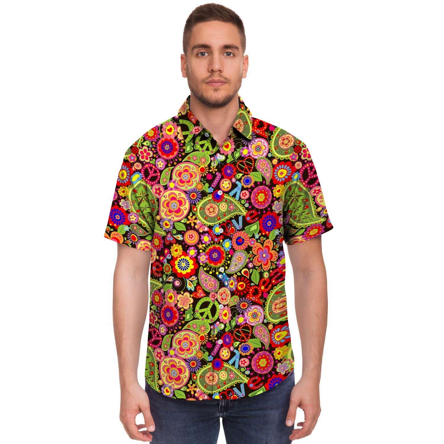 Hippie Trippy Men's Short Sleeve Shirt-grizzshop