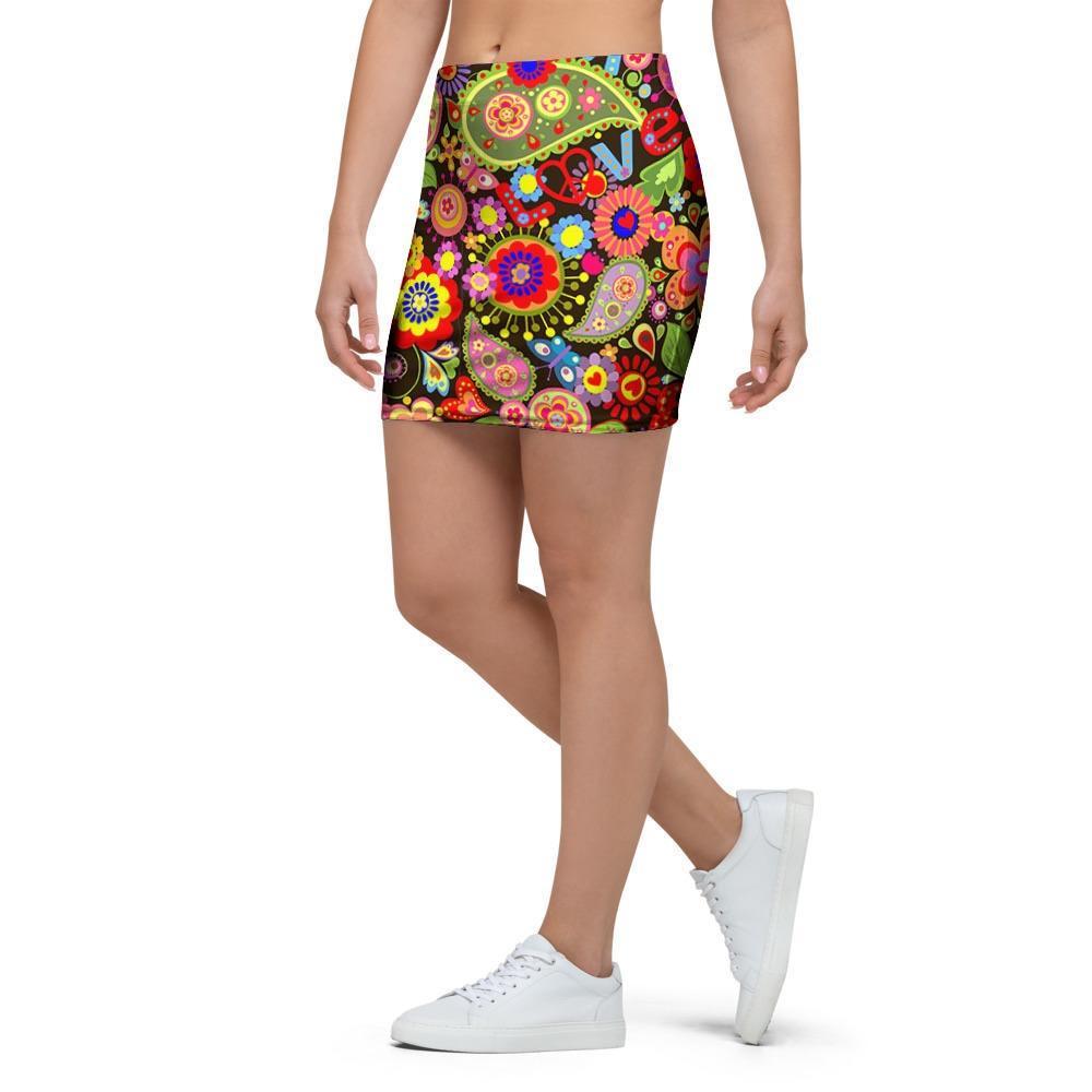 Hippie Trippy Mini Skirt-grizzshop