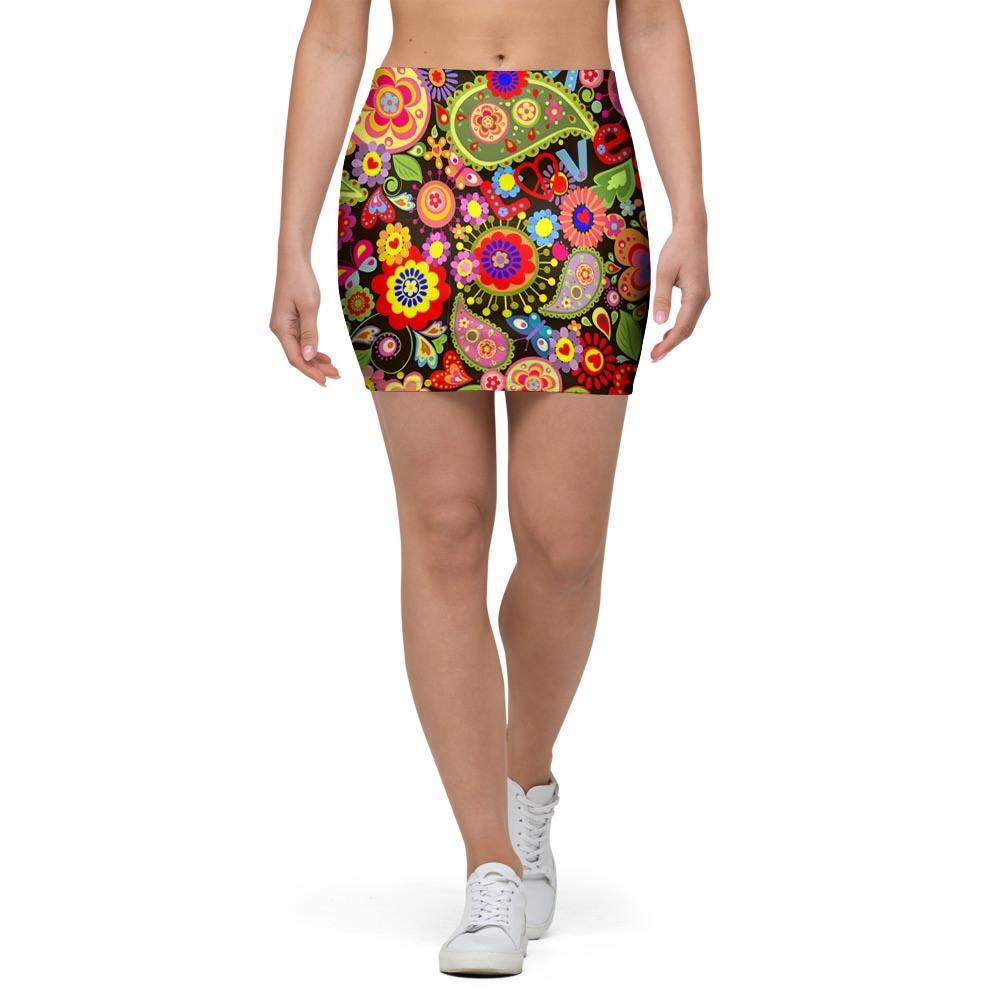 Hippie Trippy Mini Skirt-grizzshop