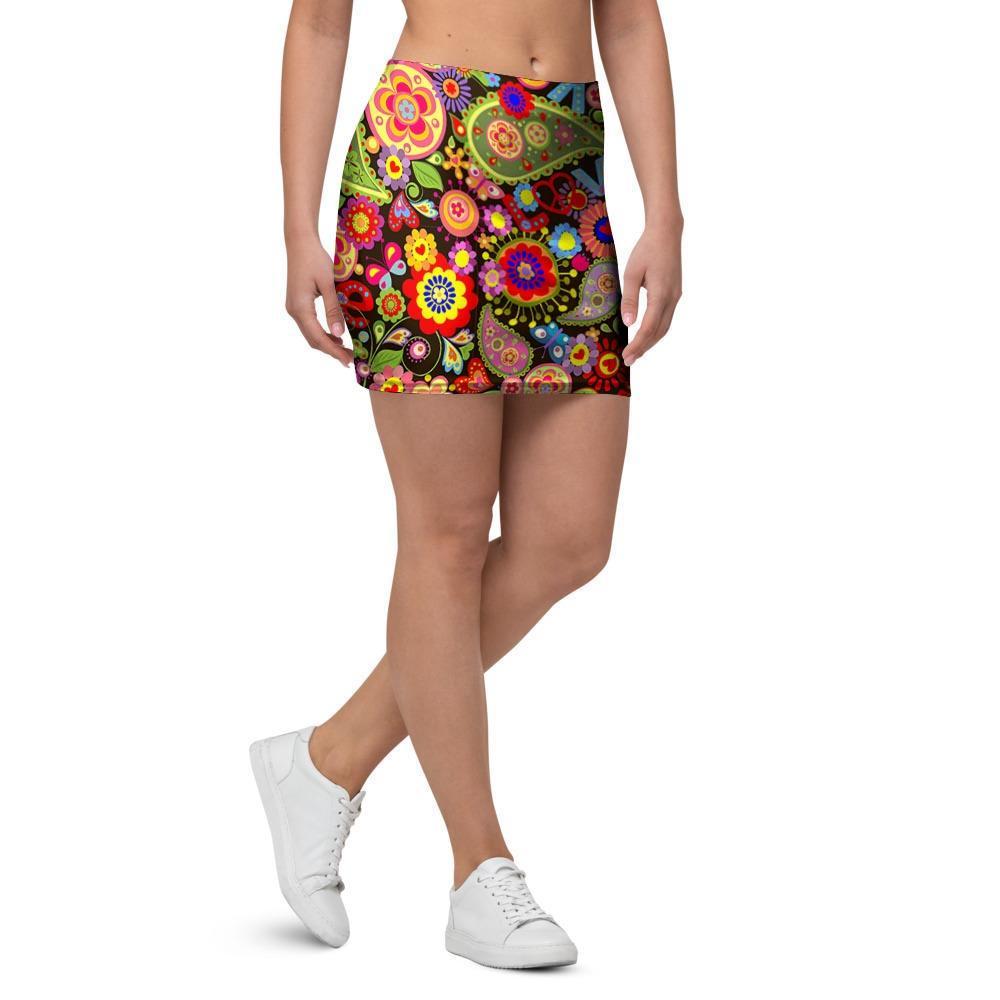 Hippie Trippy Mini Skirt-grizzshop