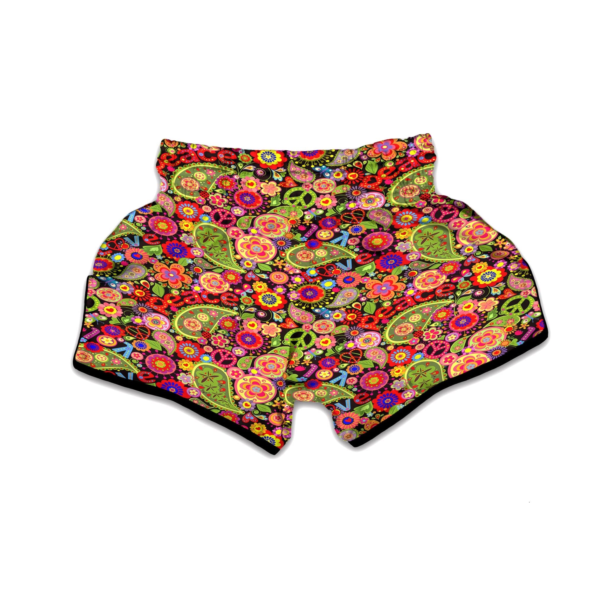 Hippie Trippy Muay Thai Boxing Shorts-grizzshop