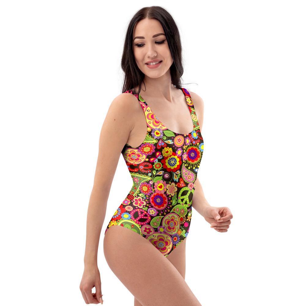 Hippie Trippy One Piece Swimsuite-grizzshop