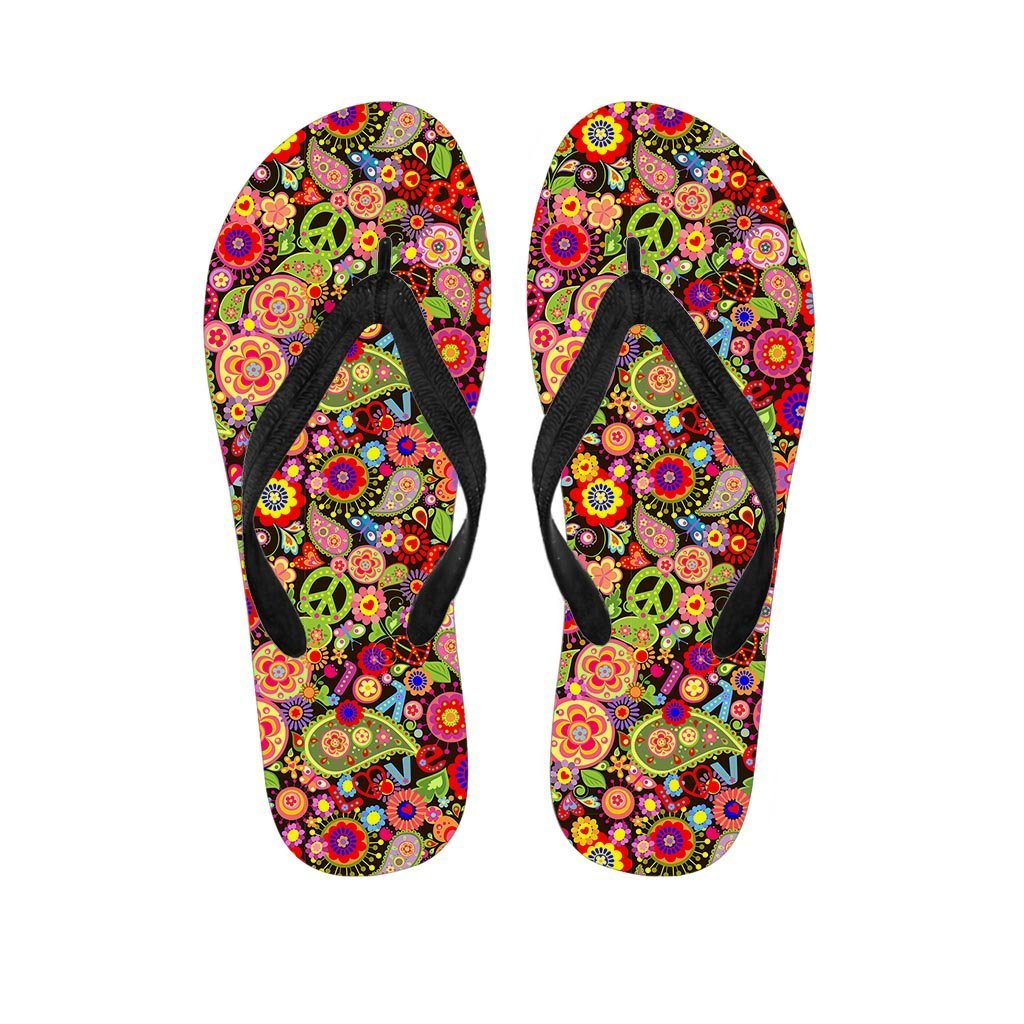 Hippie Trippy Women's Flip Flops-grizzshop