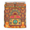 Hippie Van Peace Sign Mandala Pattern Print Duvet Cover Bedding Set-grizzshop