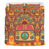 Hippie Van Peace Sign Mandala Pattern Print Duvet Cover Bedding Set-grizzshop