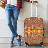 Hippie Van Peace Sign Mandala Pattern Print Luggage Cover Protector-grizzshop