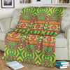 Hippie Van Peace Sign Pattern Print Blanket-grizzshop