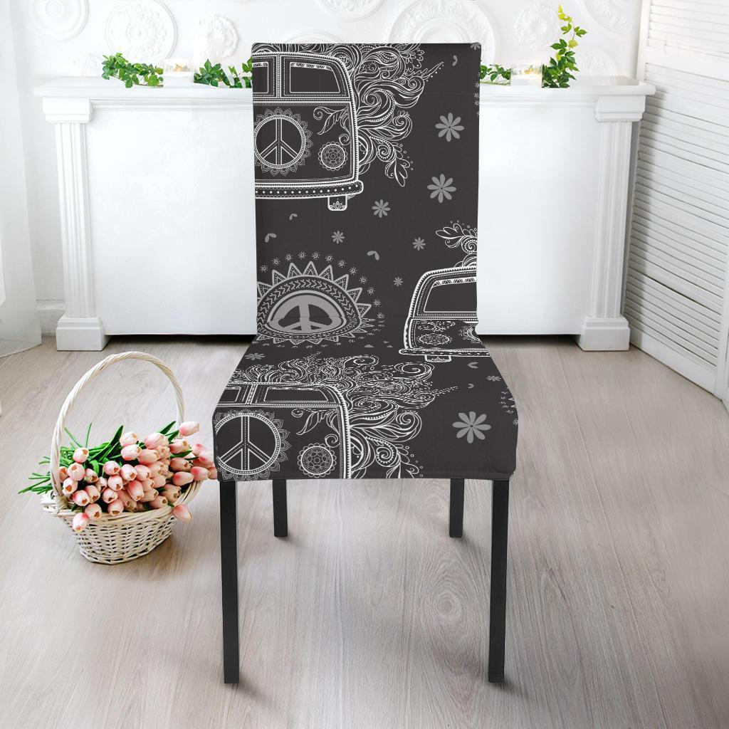 Hippie Van Peace Sign Pattern Print Chair Cover-grizzshop