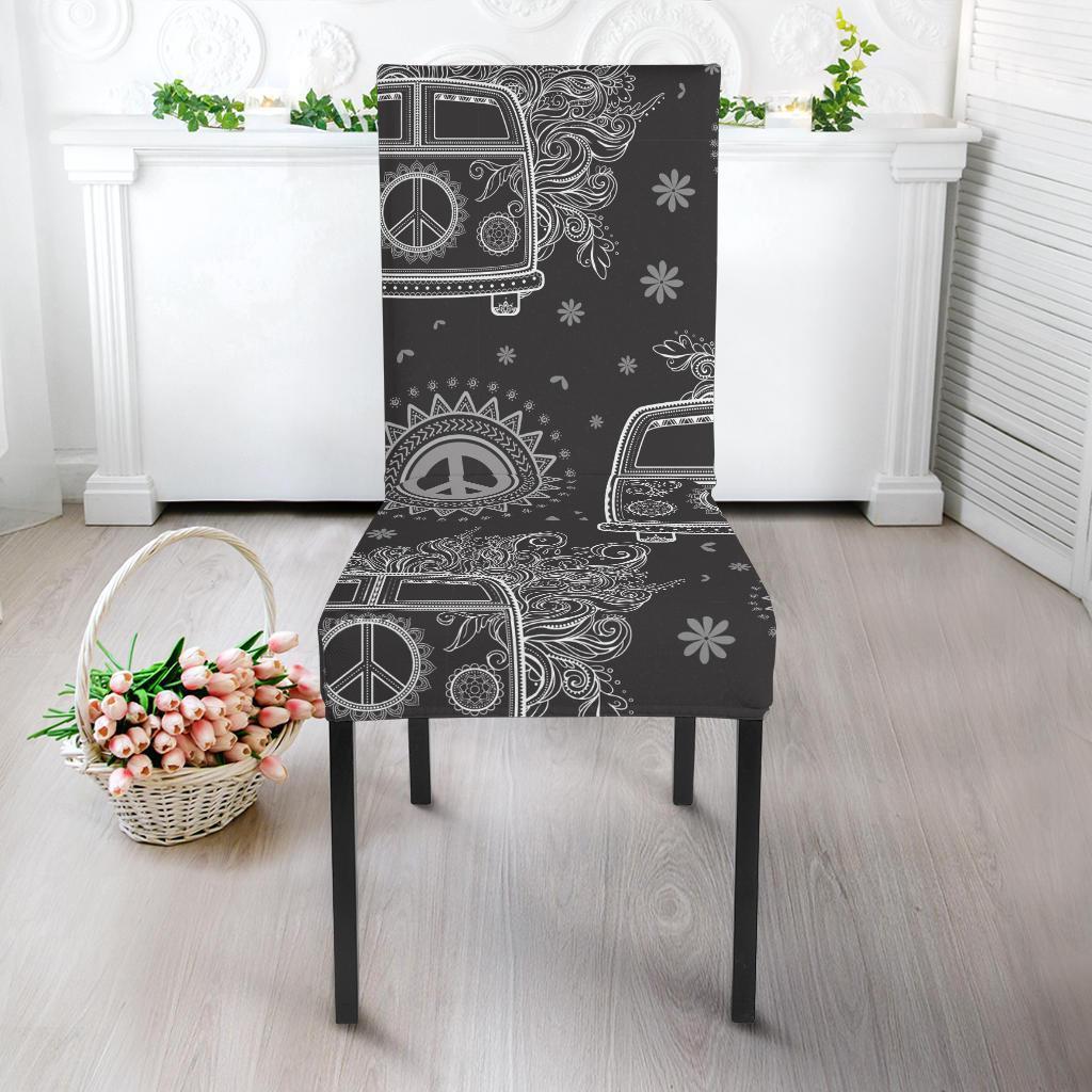 Hippie Van Peace Sign Pattern Print Chair Cover-grizzshop