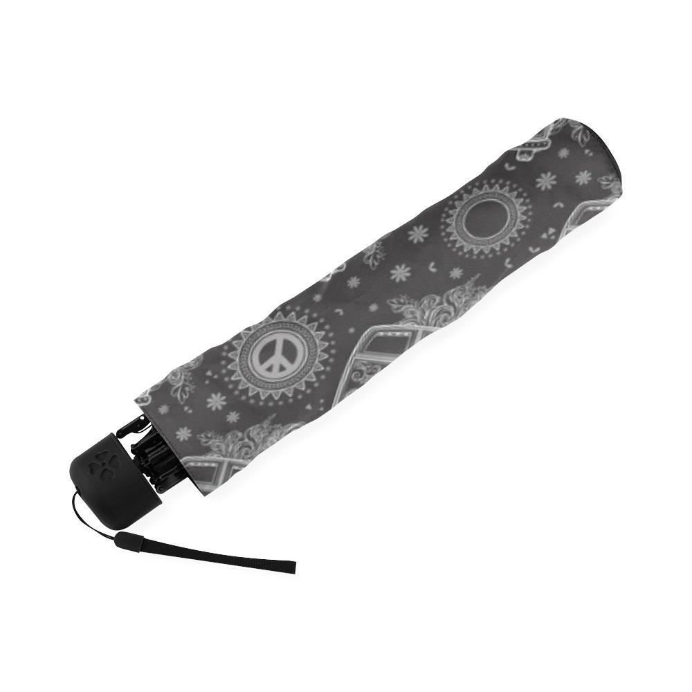 Hippie Van Peace Sign Pattern Print Foldable Umbrella-grizzshop