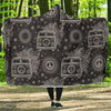 Hippie Van Peace Sign Pattern Print Hooded Blanket-grizzshop