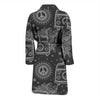 Hippie Van Peace Sign Pattern Print Men Long Robe-grizzshop