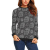 Hippie Van Peace Sign Pattern Print Women Crewneck Sweatshirt-grizzshop