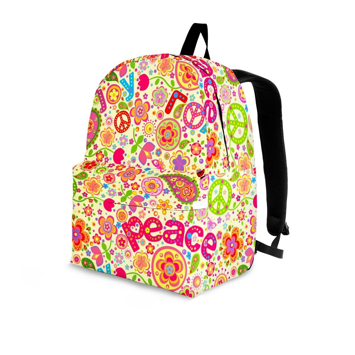 Hippie White Peace Backpack-grizzshop