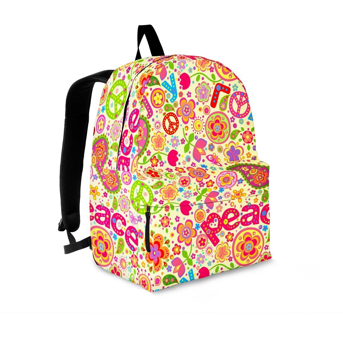 Hippie White Peace Backpack-grizzshop