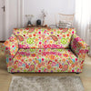 Hippie White Peace Loveseat Cover-grizzshop