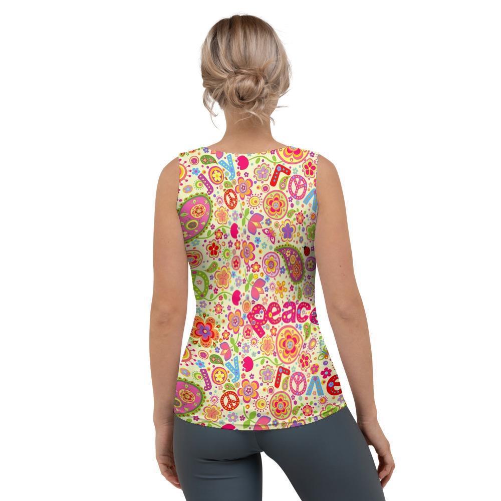 Hippie White Peace Women's Tank Top-grizzshop