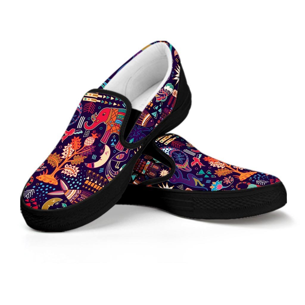 Hippie Aztec Men's Slip On Sneakers-grizzshop