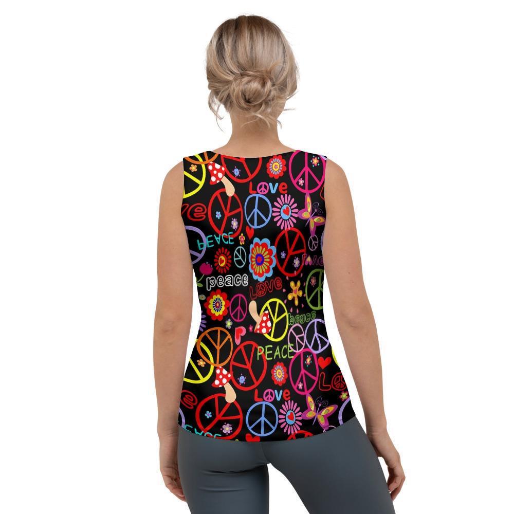 Hippie Peace Sign Women's Tank Top-grizzshop