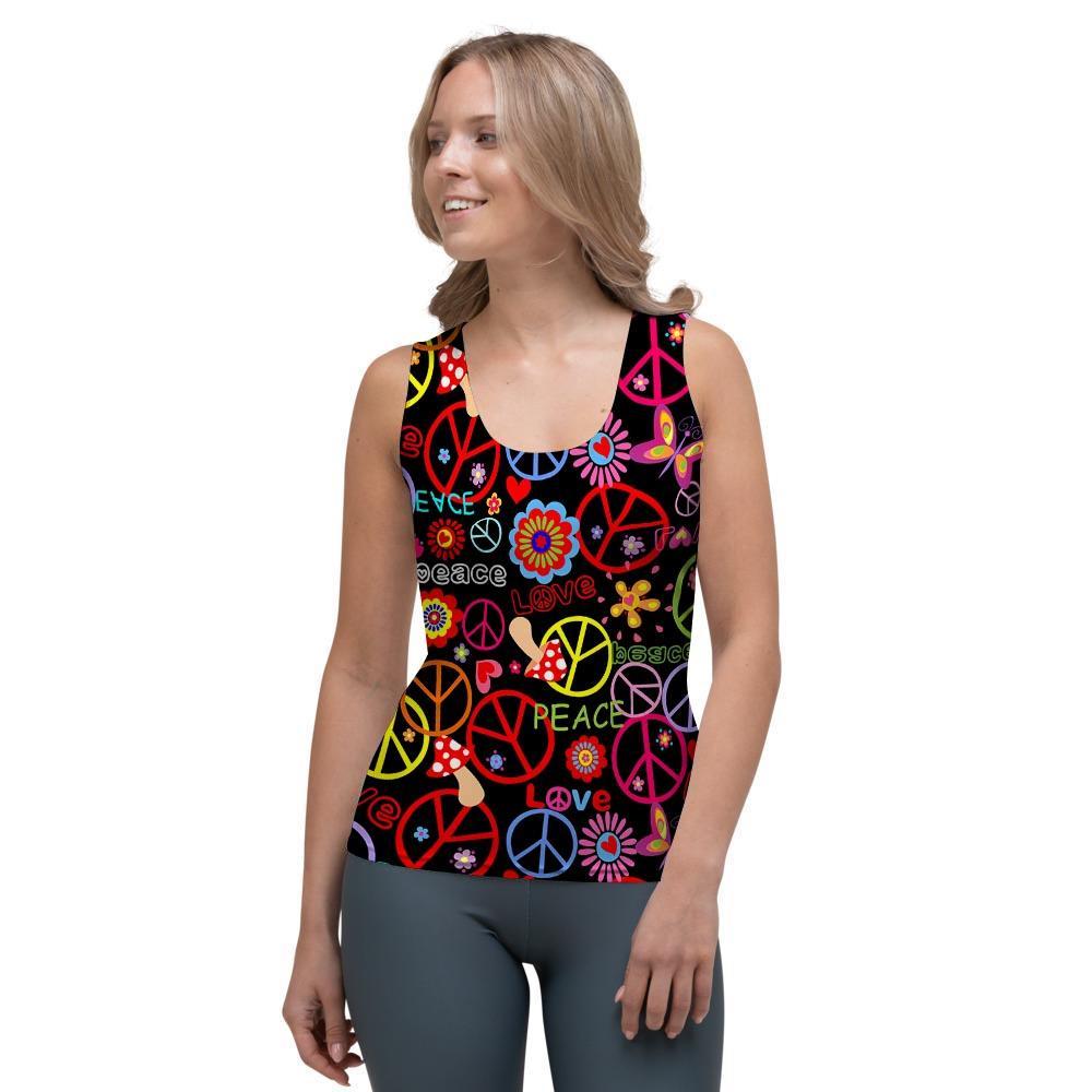 Hippie Peace Sign Women's Tank Top-grizzshop