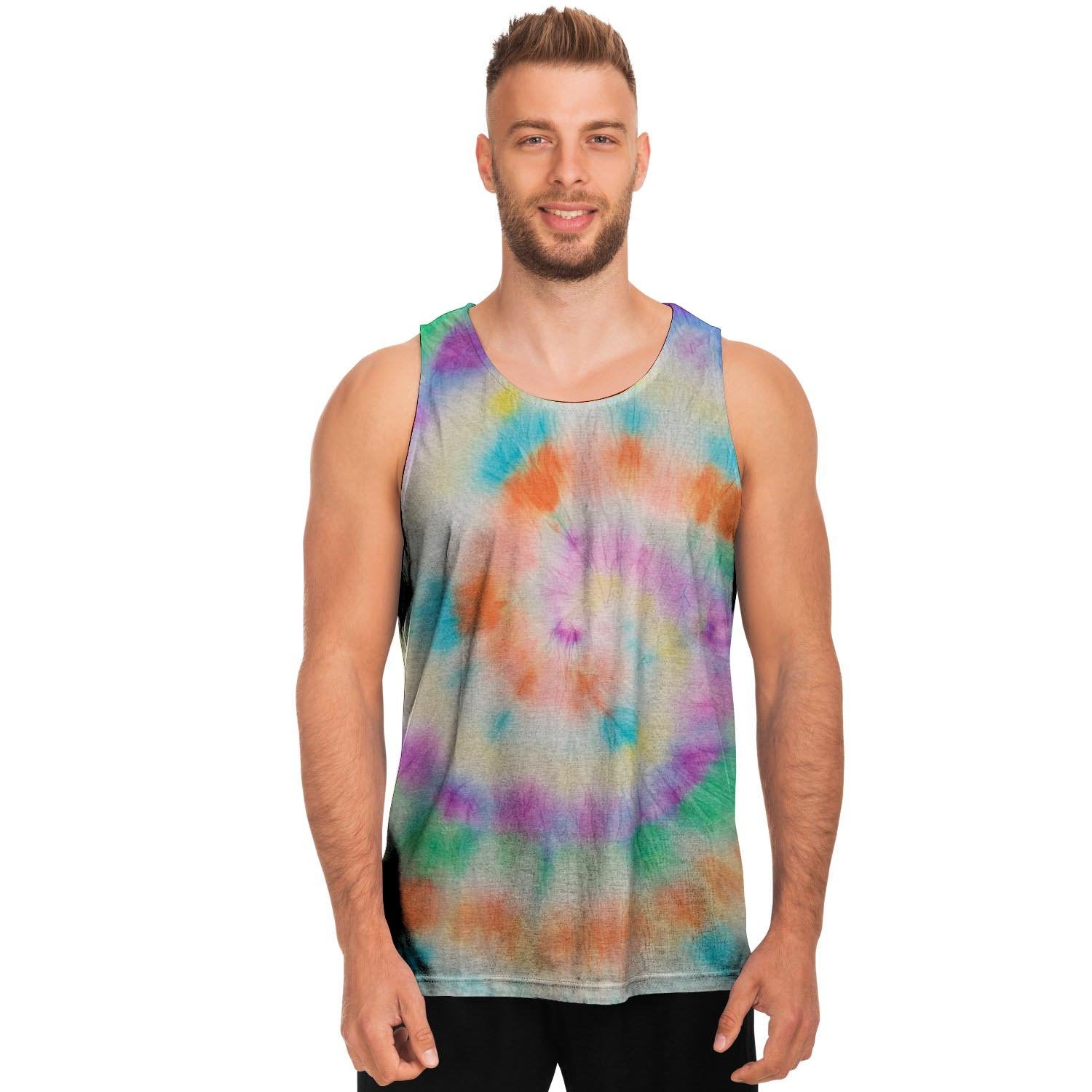 Hippie Tie Dye Men's Tank Tops-grizzshop