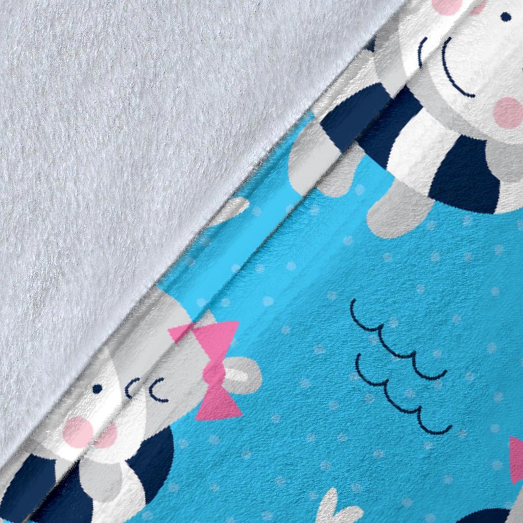 Hippo Cute Pattern Print Blanket-grizzshop