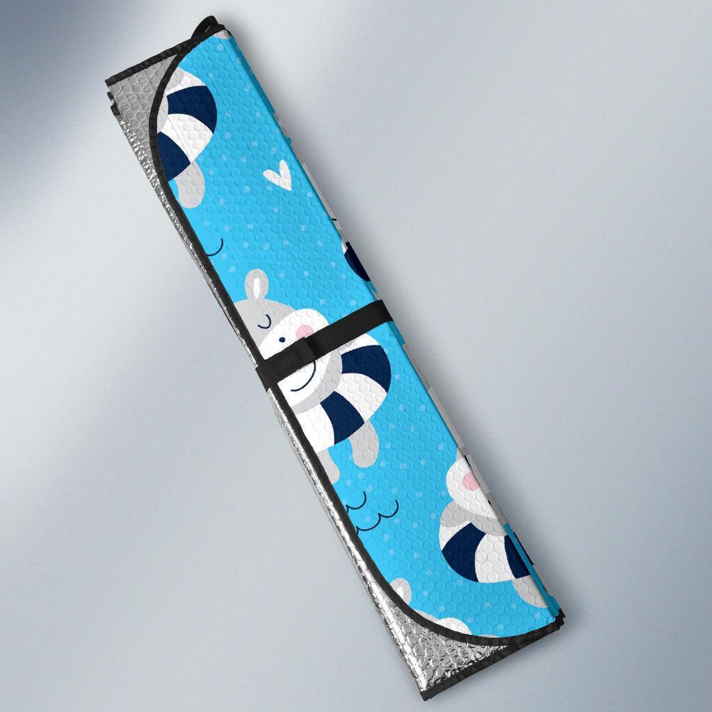 Hippo Cute Pattern Print Car Sun Shade-grizzshop