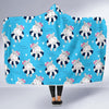 Hippo Cute Pattern Print Hooded Blanket-grizzshop