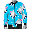 Hippo Cute Pattern Print Men's Bomber Jacket-grizzshop