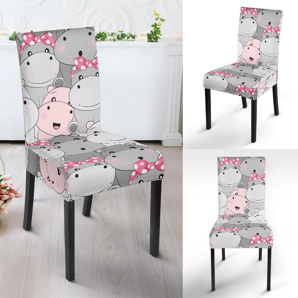 Hippo Cute Print Pattern Chair Cover-grizzshop